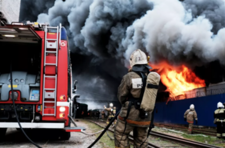 На юге Москвы произошло возгорание ангара, огонь перекинулся на второе сооружение