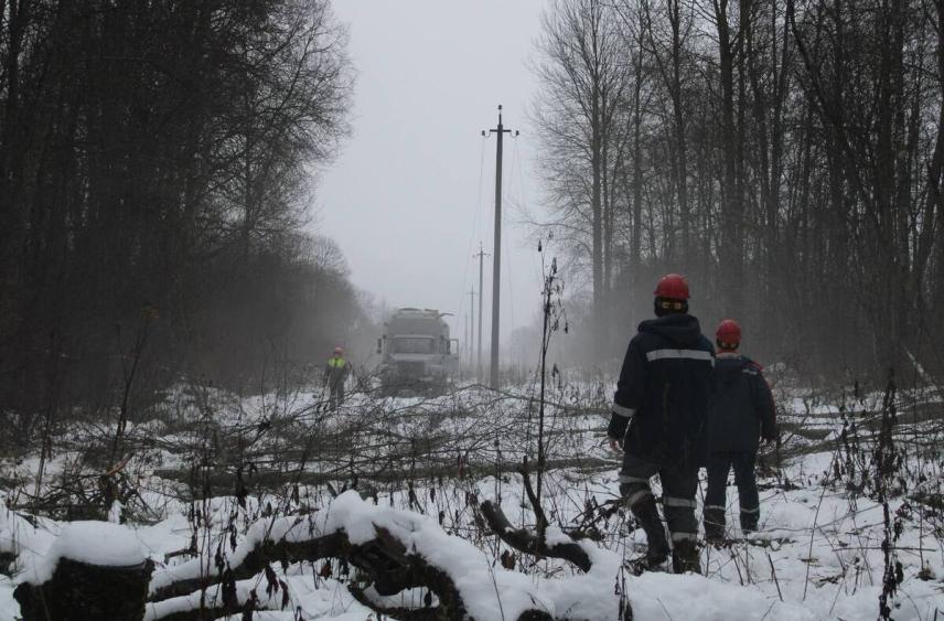 Энергетики «Смоленскэнерго» восстановили электроснабжение потребителей после сильного снегопада