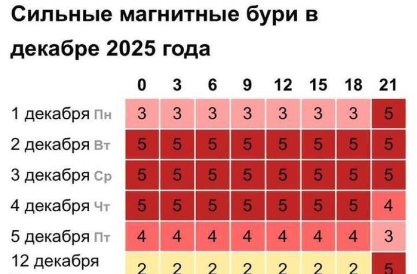 Псковичей ожидает долгий период магнитных бурь в начале декабря