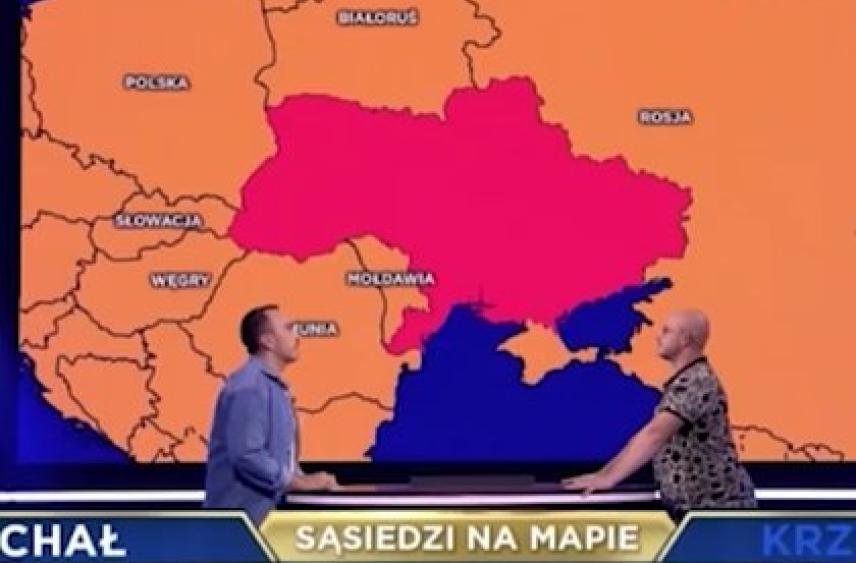 Польский телеканал показал карту Украины с одной деталью